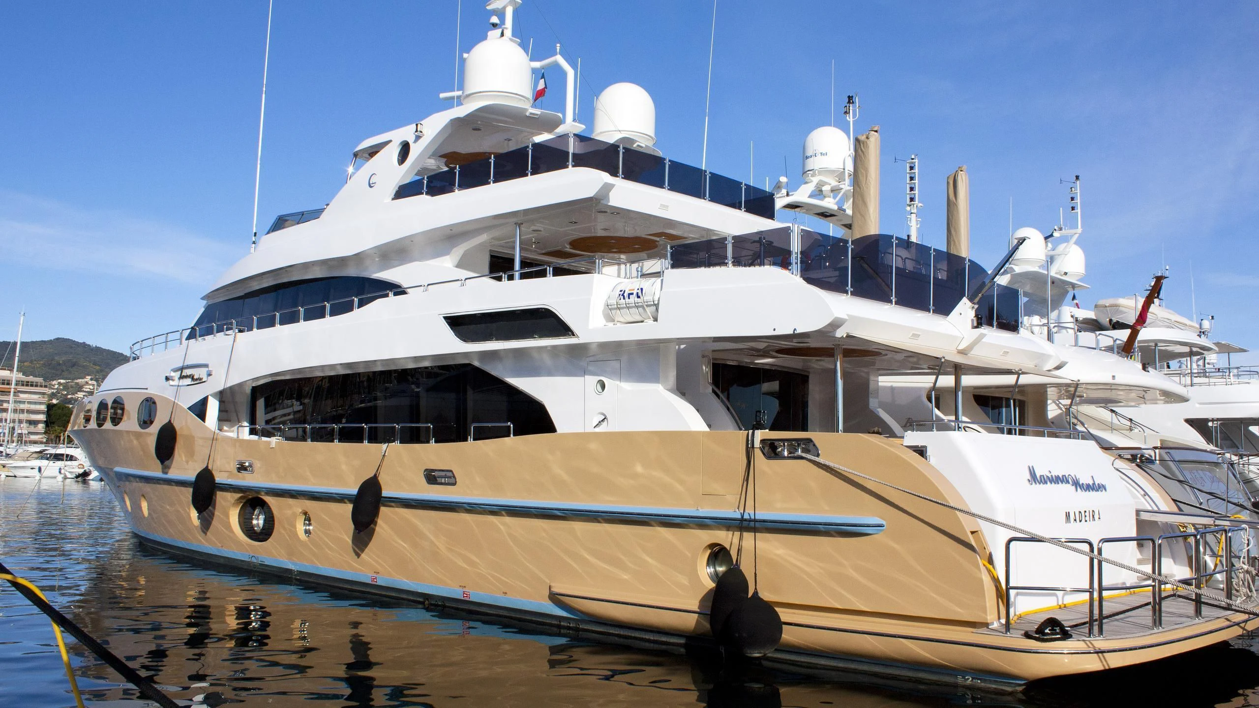 a large white boat aboard GRAND CRU Yacht for Sale