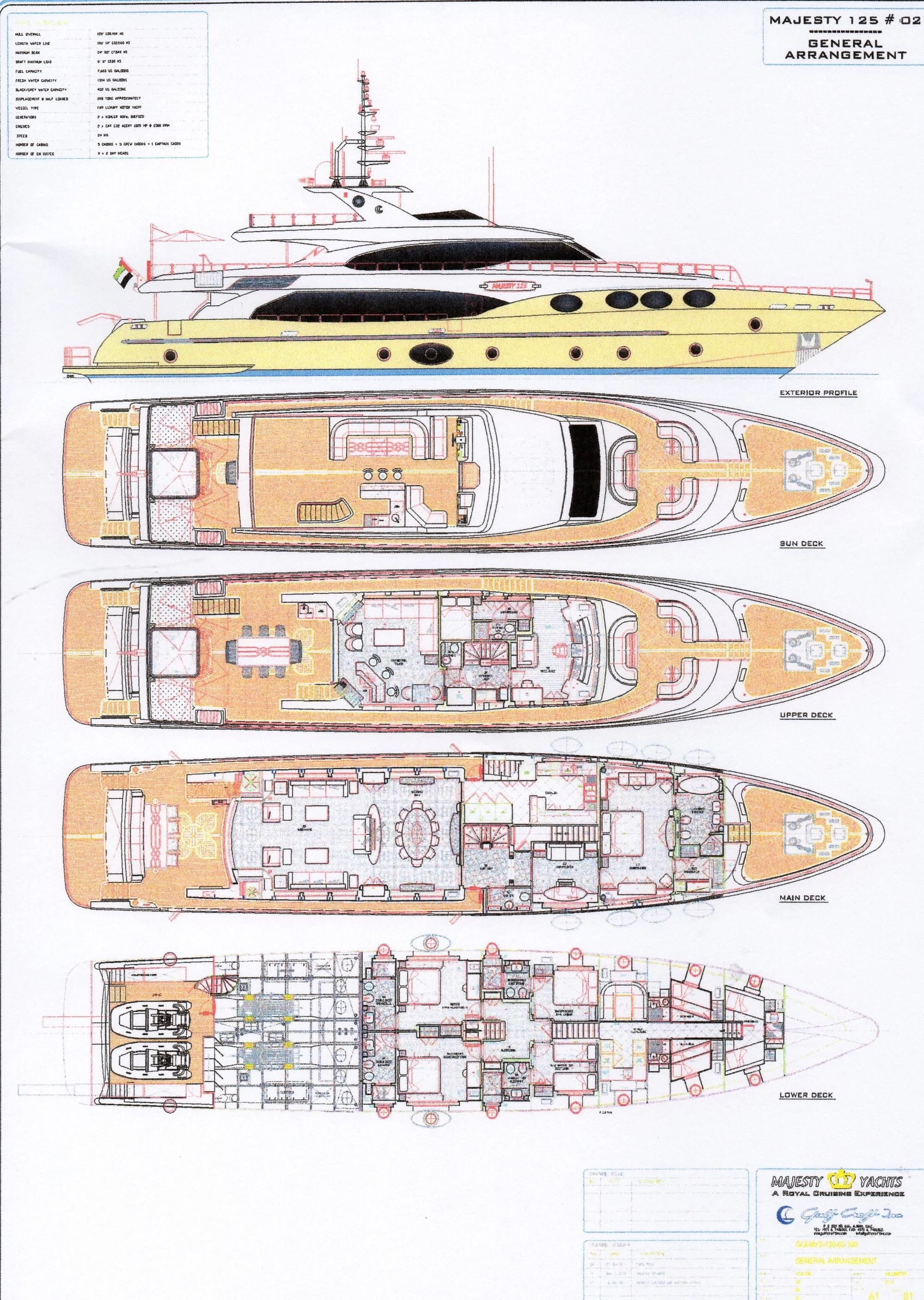 diagram aboard GRAND CRU Yacht for Sale