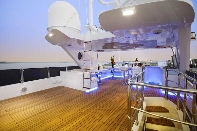 a space shuttle on a launch pad aboard GRAND CRU Yacht for Sale