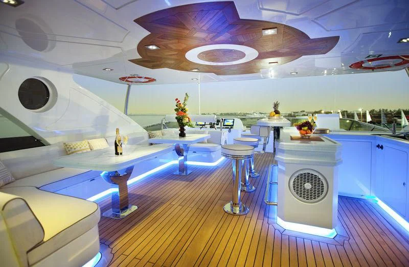 a room with a large round ceiling aboard GRAND CRU Yacht for Sale