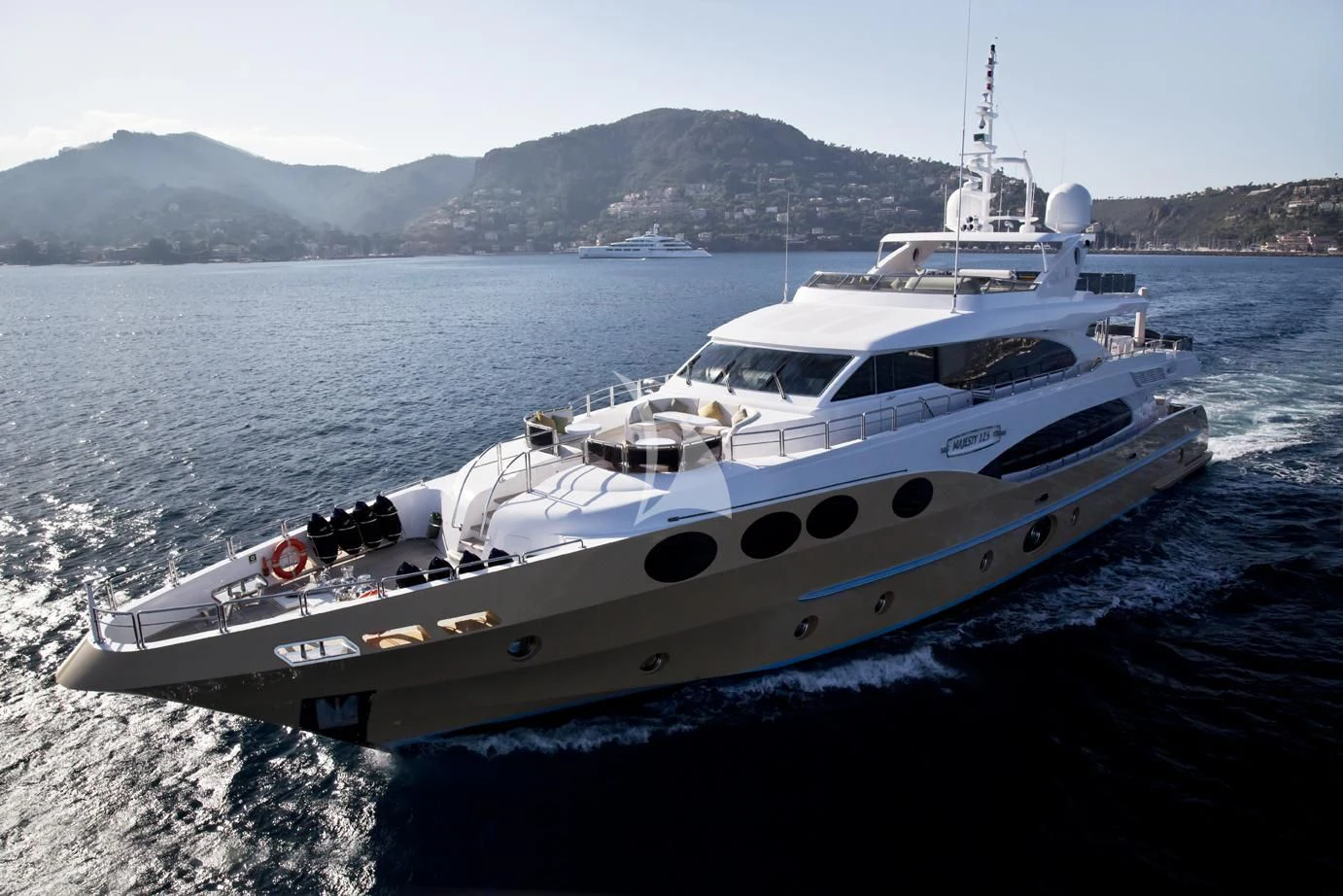 a white yacht on the water aboard GRAND CRU Yacht for Sale