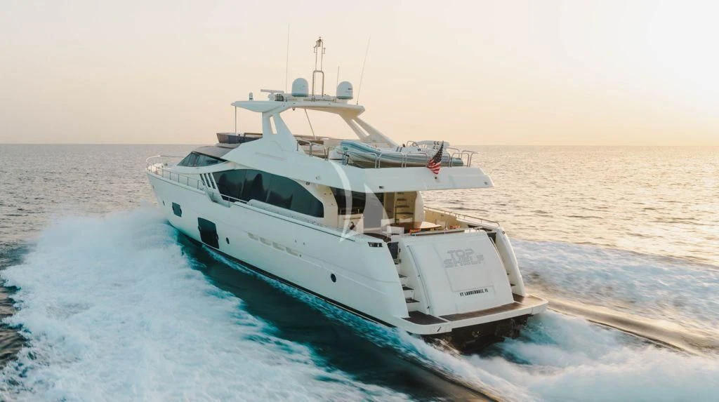 a boat on the water aboard TOP SHELF Yacht for Sale