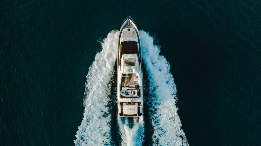 a rocket in the water aboard TOP SHELF Yacht for Sale