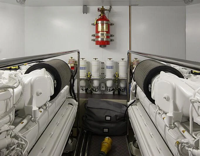 a machine in a room aboard TOP SHELF Yacht for Sale