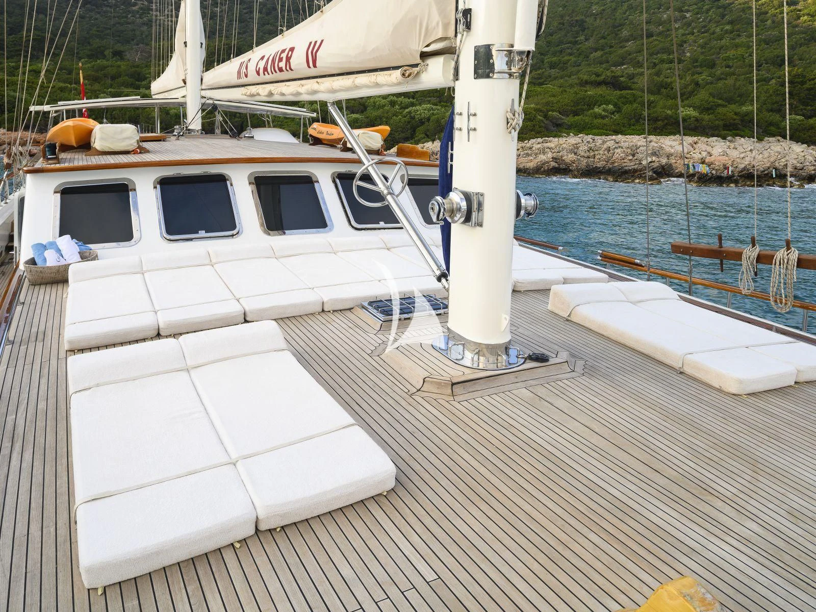 a boat on the water aboard CANER IV Yacht for Sale