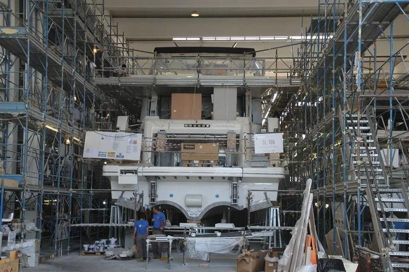 a large white machine in a factory aboard FIFTY SHADES Yacht for Sale