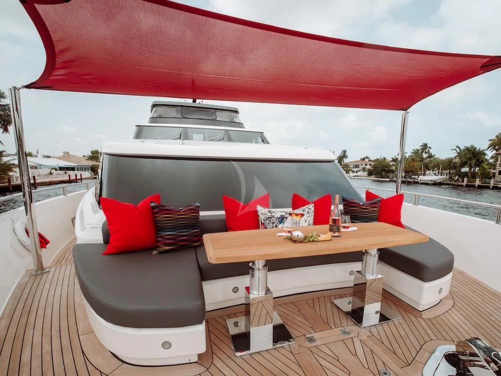 a boat on a boat aboard FIFTY SHADES Yacht for Sale