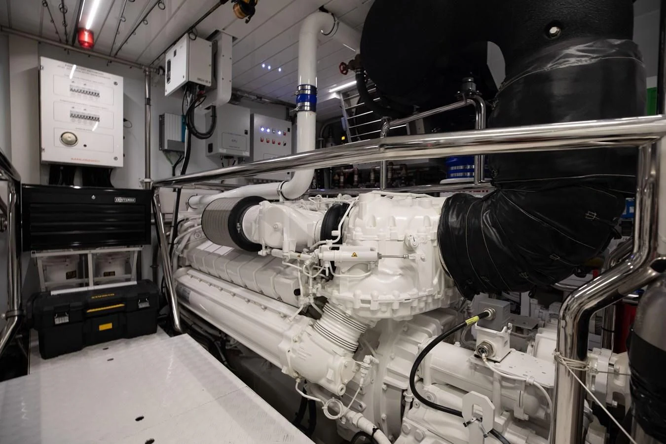 a machine with a large piece of equipment on it aboard FIFTY SHADES Yacht for Sale