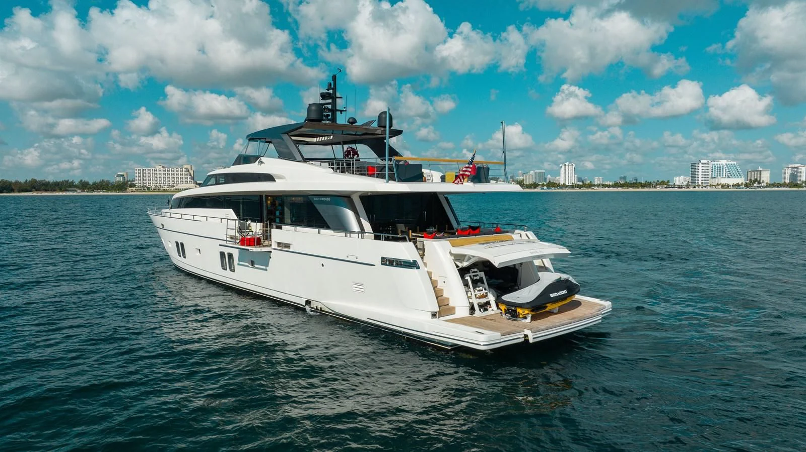 a boat in the water aboard FIFTY SHADES Yacht for Sale