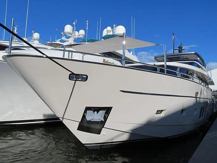 a large white yacht aboard FIFTY SHADES Yacht for Sale