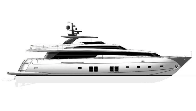 a black and white boat aboard FIFTY SHADES Yacht for Sale