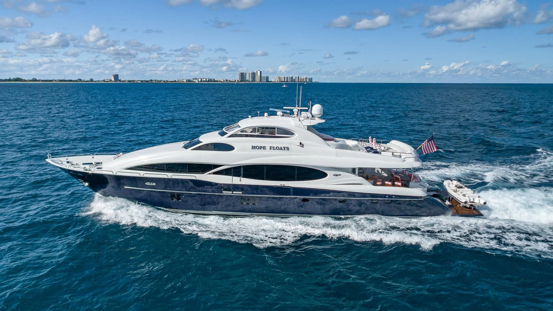 a boat on the water aboard HOPE FLOATS Yacht for Sale