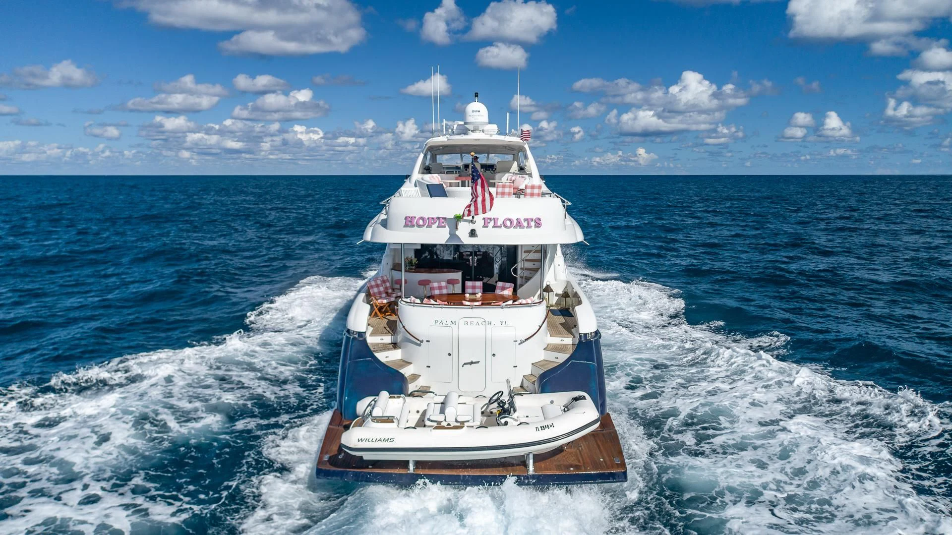 a boat on the water aboard HOPE FLOATS Yacht for Sale