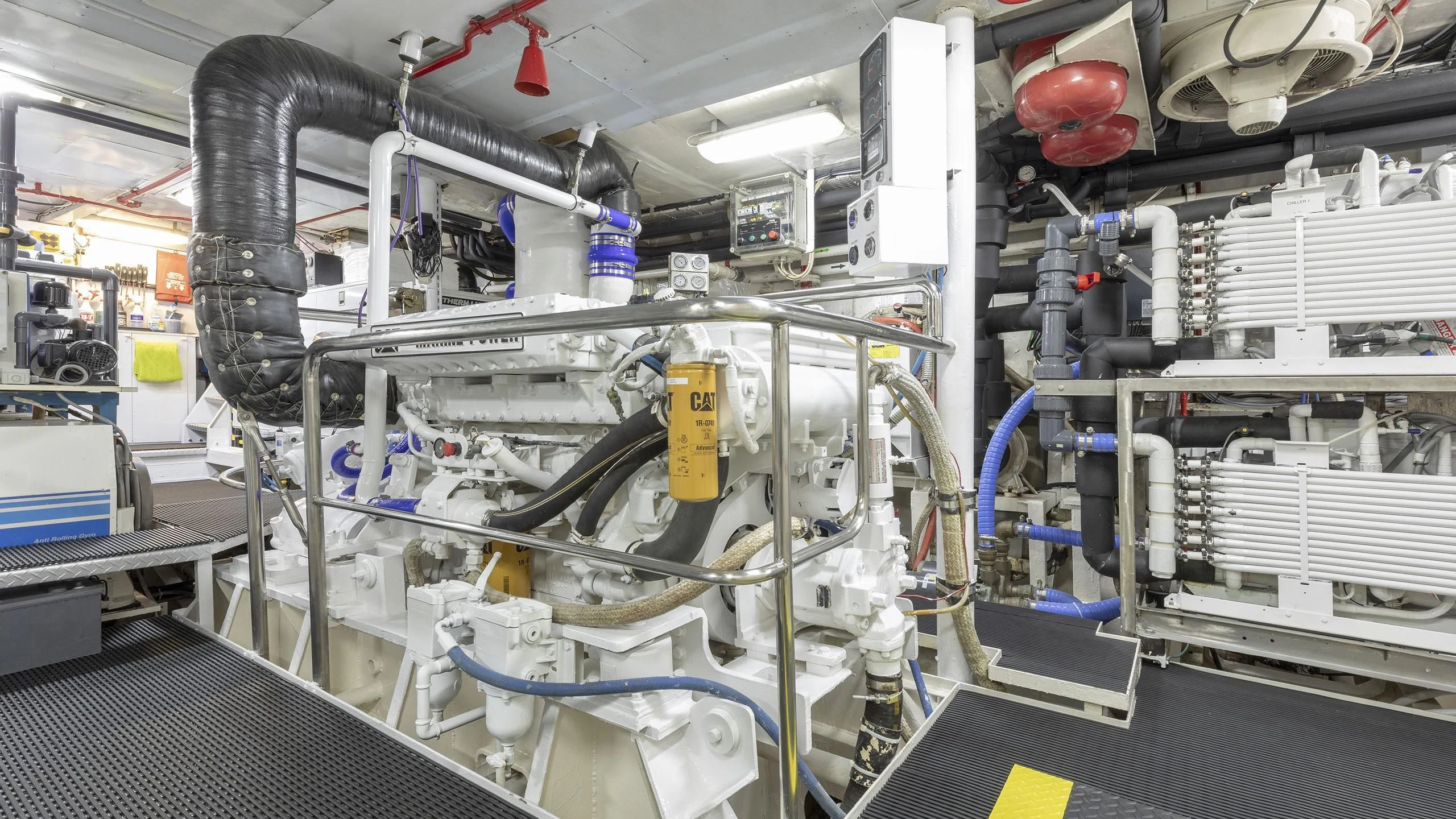 a machine in a factory aboard MONTREVEL Yacht for Sale