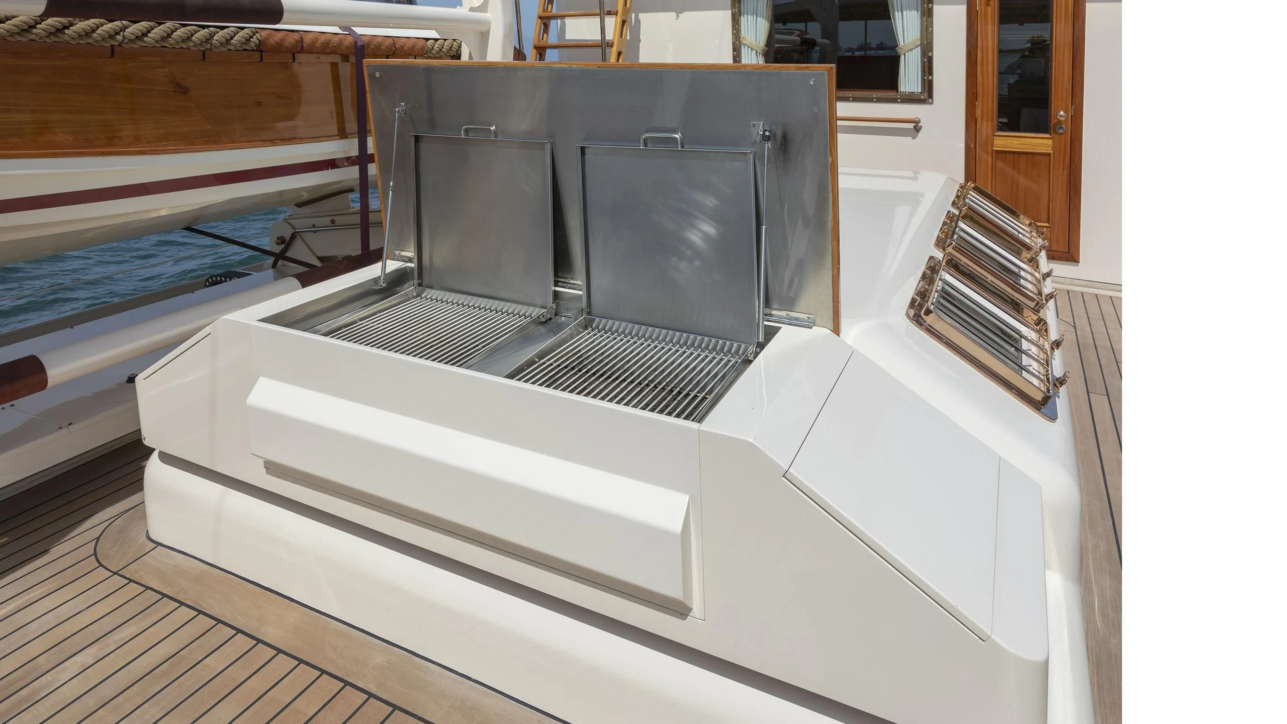 a large metal machine aboard MONTREVEL Yacht for Sale