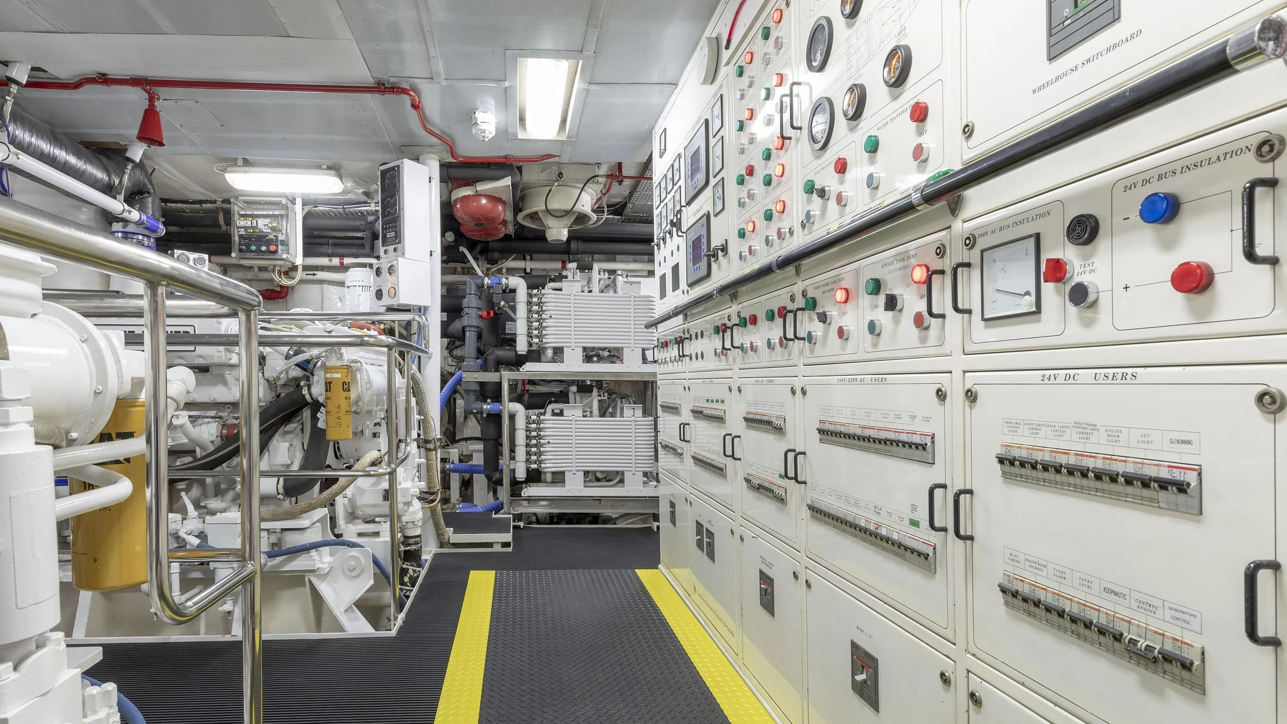 a room with white machines aboard MONTREVEL Yacht for Sale