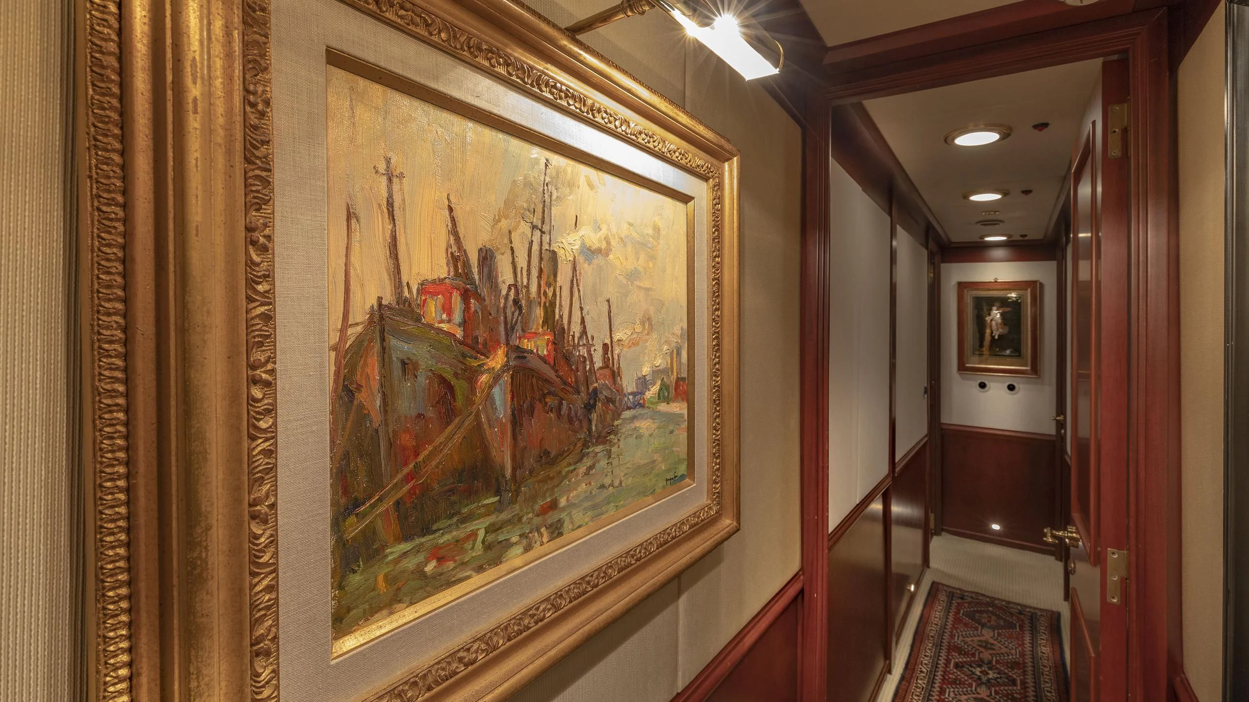 a painting on a wall aboard MONTREVEL Yacht for Sale