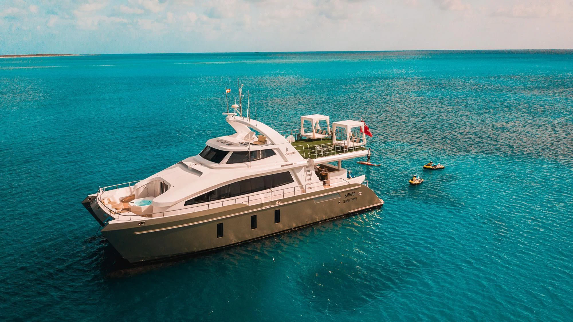 a boat in the water aboard SAMARA Yacht for Charter