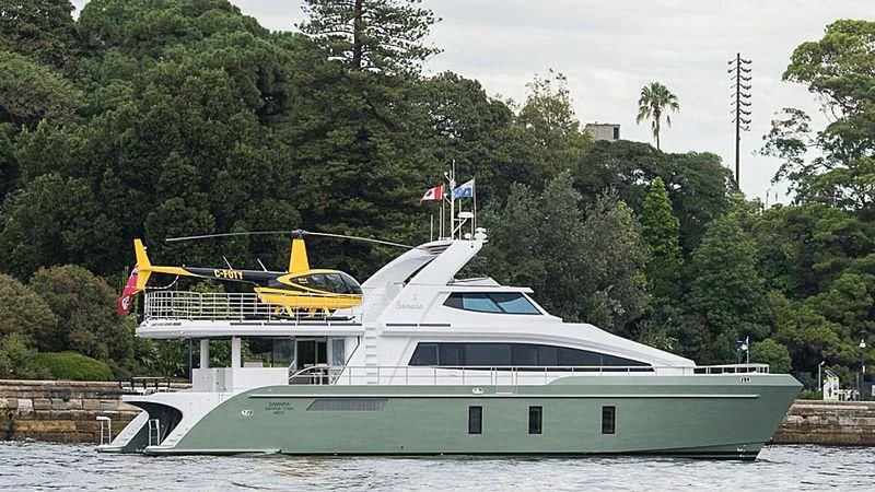 a boat on the water aboard SAMARA Yacht for Charter