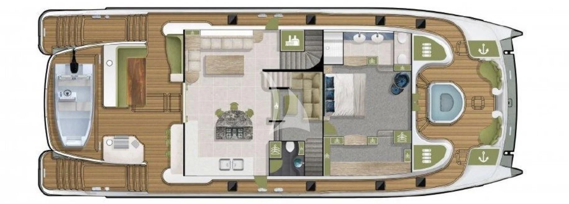 a computer motherboard with a small square and a small square aboard SAMARA Yacht for Charter