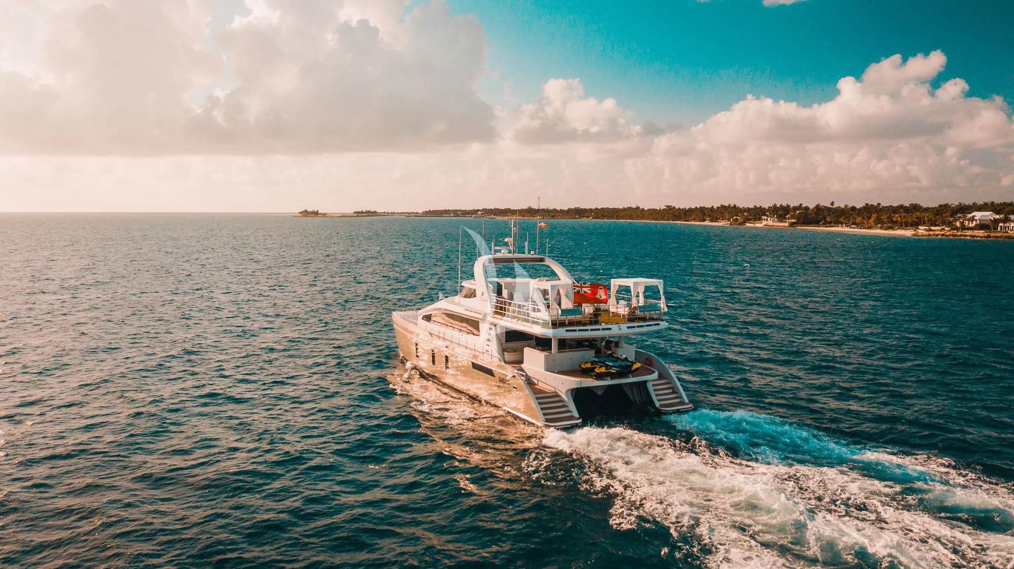 a boat on the water aboard SAMARA Yacht for Charter