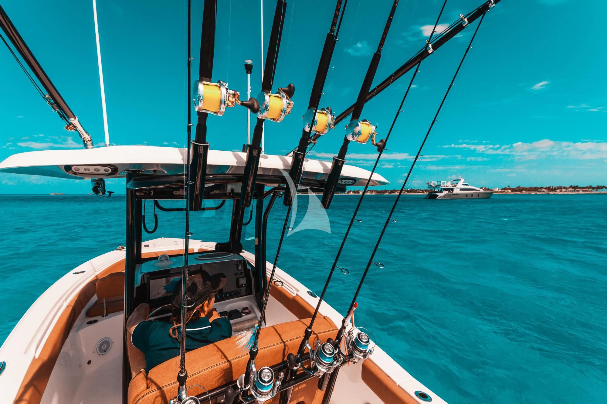 a boat on the water aboard SAMARA Yacht for Charter