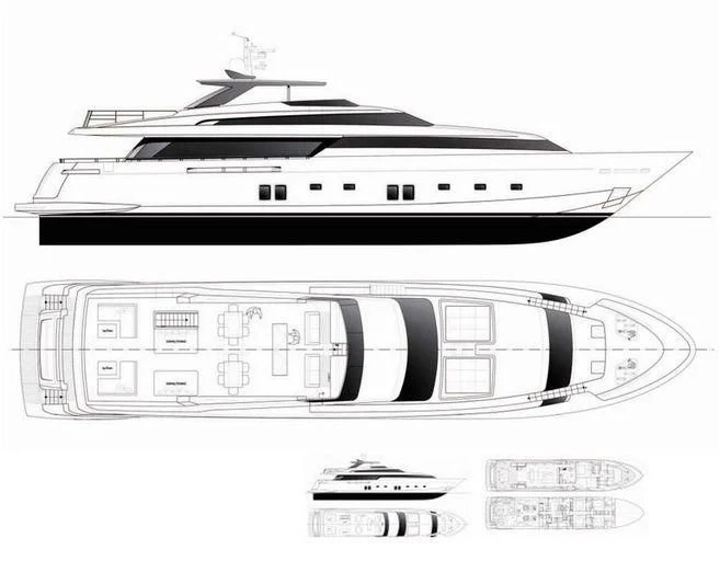 diagram, engineering drawing aboard OCTAVE Yacht for Sale