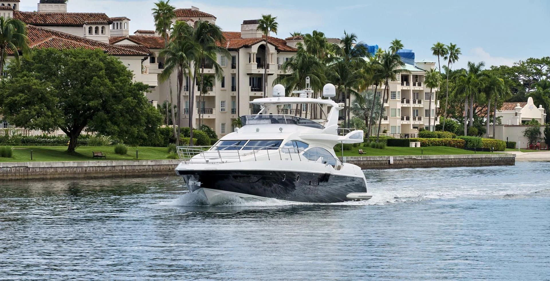 a white boat on water aboard WICKED Yacht for Sale