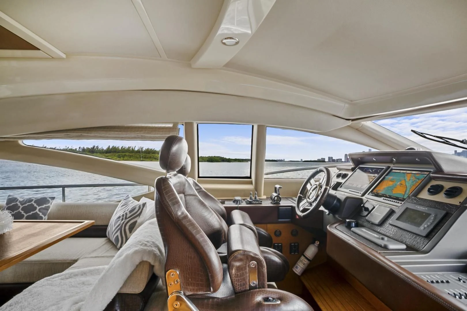 inside of a car aboard WICKED Yacht for Sale