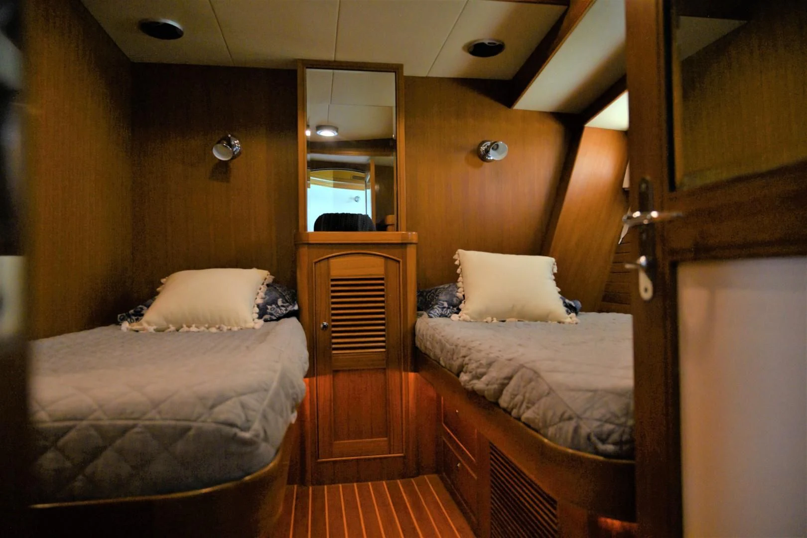 a couple of beds in a cabin aboard VK Yacht for Sale