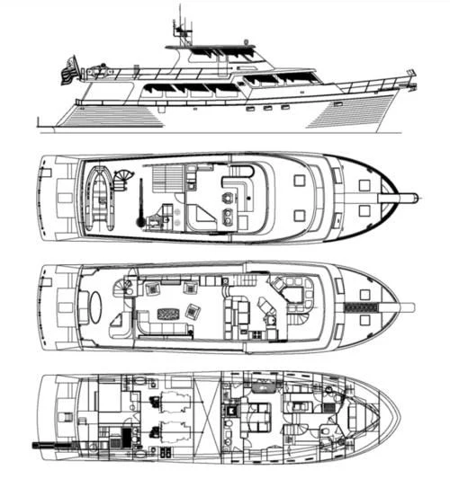diagram, engineering drawing aboard VK Yacht for Sale