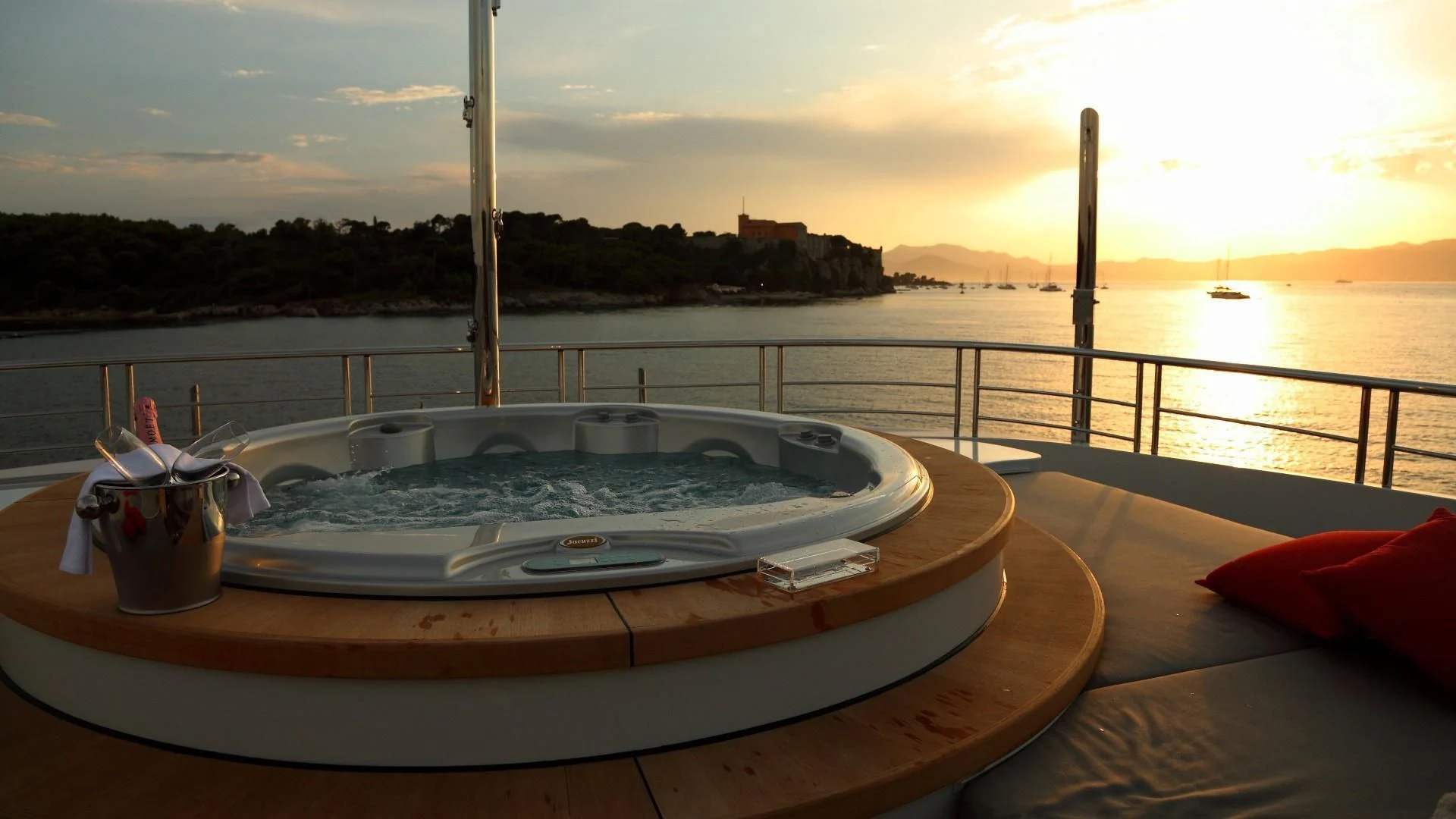 a boat on a table aboard 2 LADIES Yacht for Sale