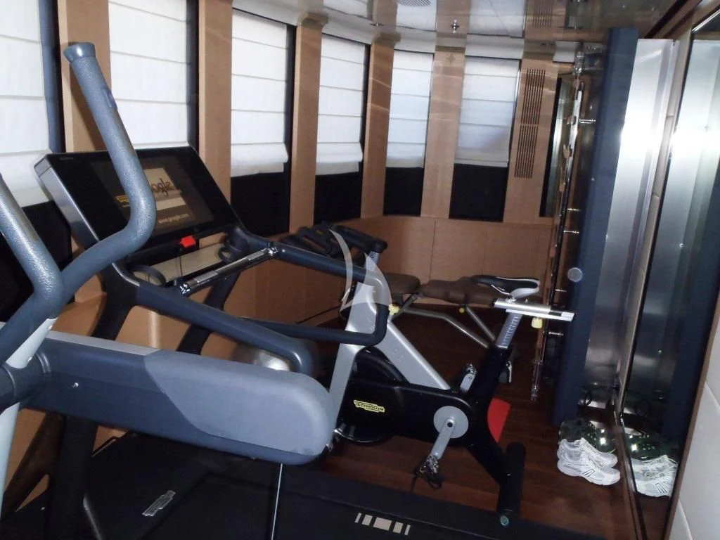 a group of exercise machines aboard 2 LADIES Yacht for Sale