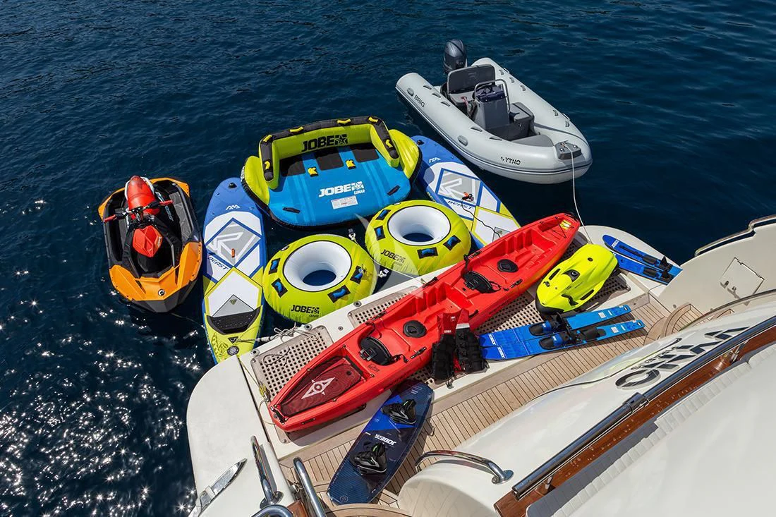 a group of boats on the water aboard VYNO Yacht for Sale