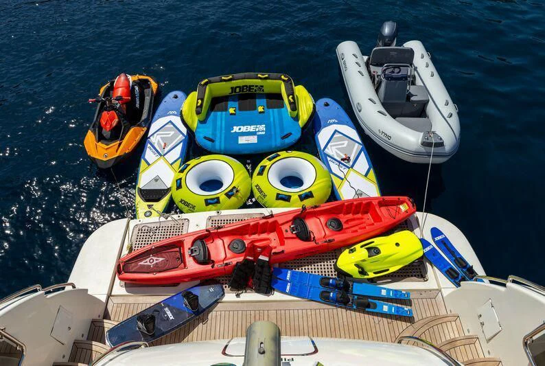 a group of boats on a body of water aboard VYNO Yacht for Sale