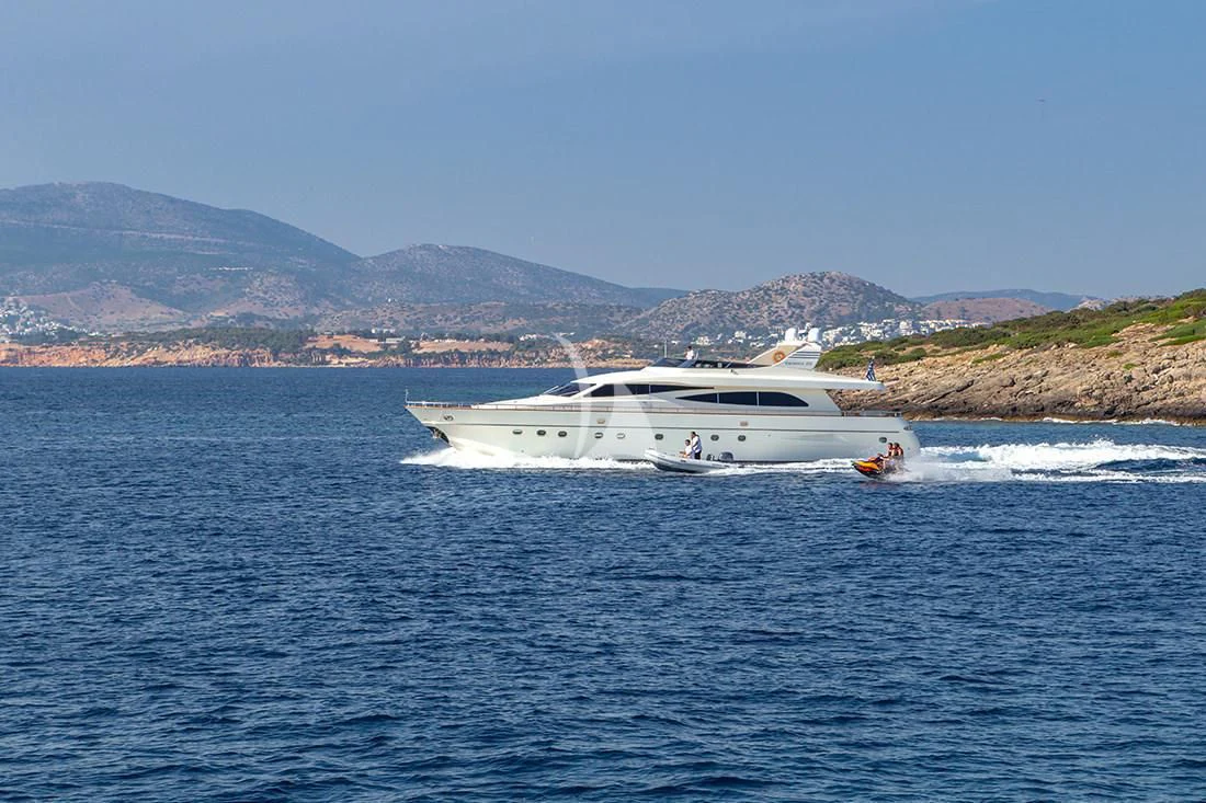 a plane on the water aboard VYNO Yacht for Sale