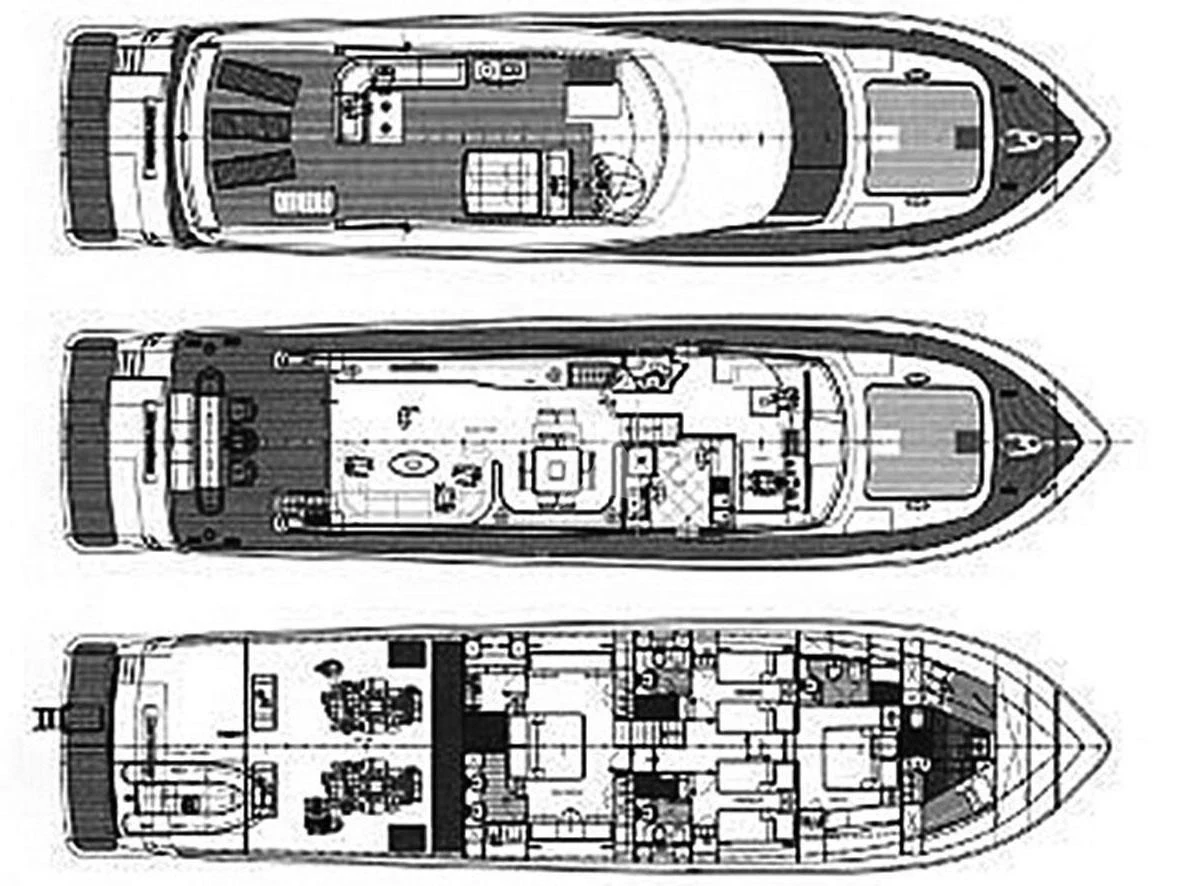 diagram, engineering drawing aboard VYNO Yacht for Sale