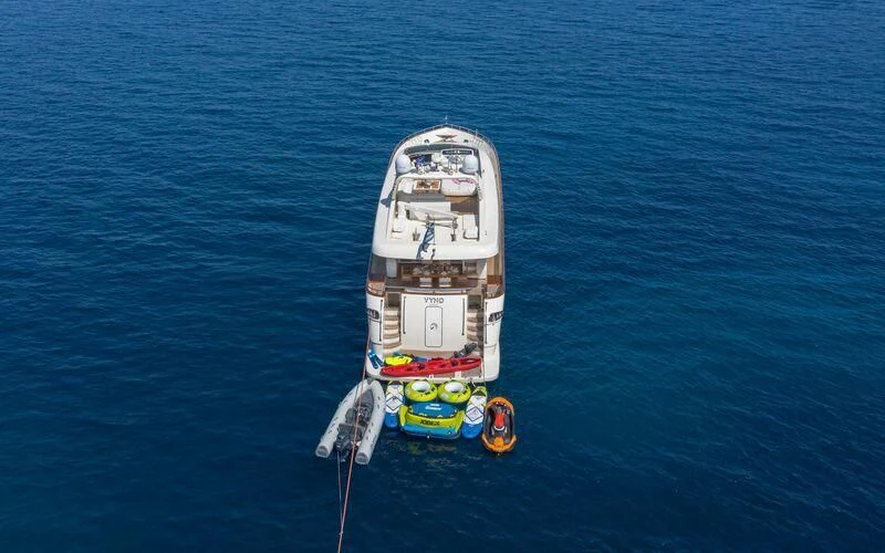 a ship in the water aboard VYNO Yacht for Sale