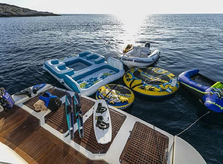 boats on a dock aboard VYNO Yacht for Sale