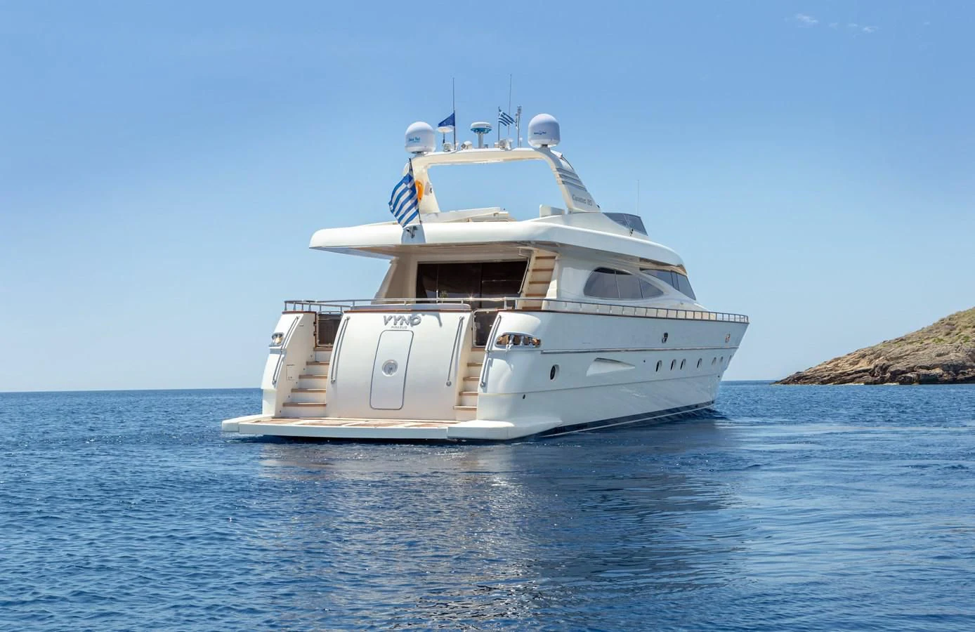 a boat in the water aboard VYNO Yacht for Sale