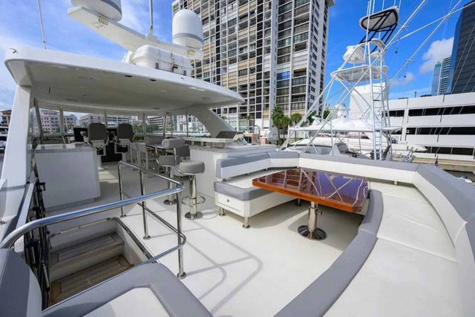 a large white ship docked aboard JOHN BOAT Yacht for Sale