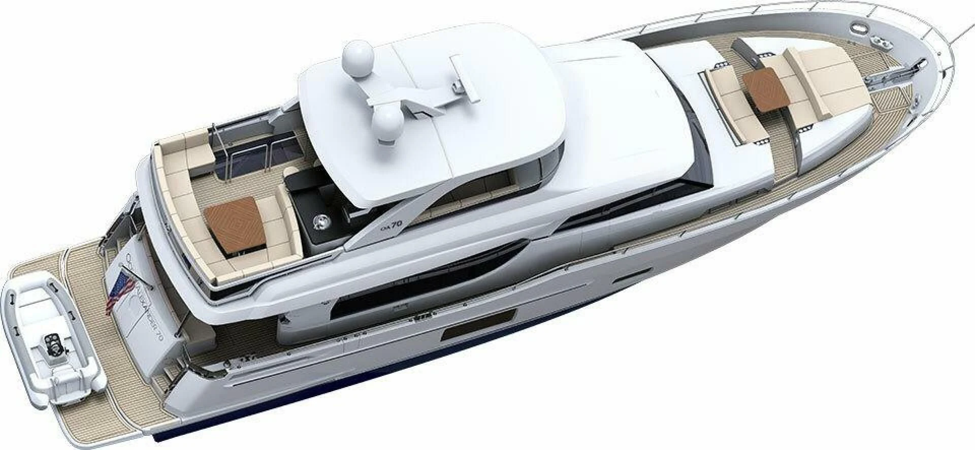 a white car with a white interior aboard JOHN BOAT Yacht for Sale