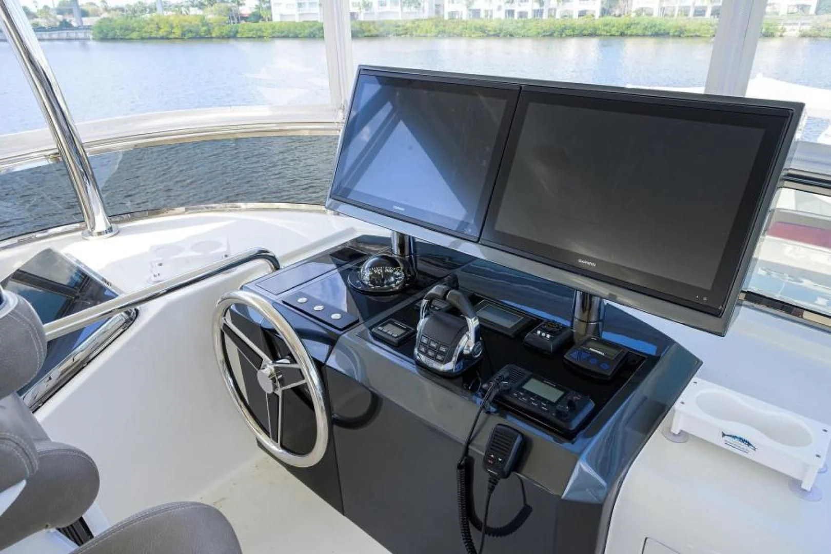 a dashboard of a car aboard JOHN BOAT Yacht for Sale