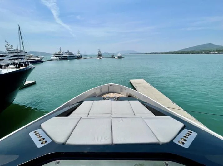 a boat in the water aboard LA VIE Yacht for Sale