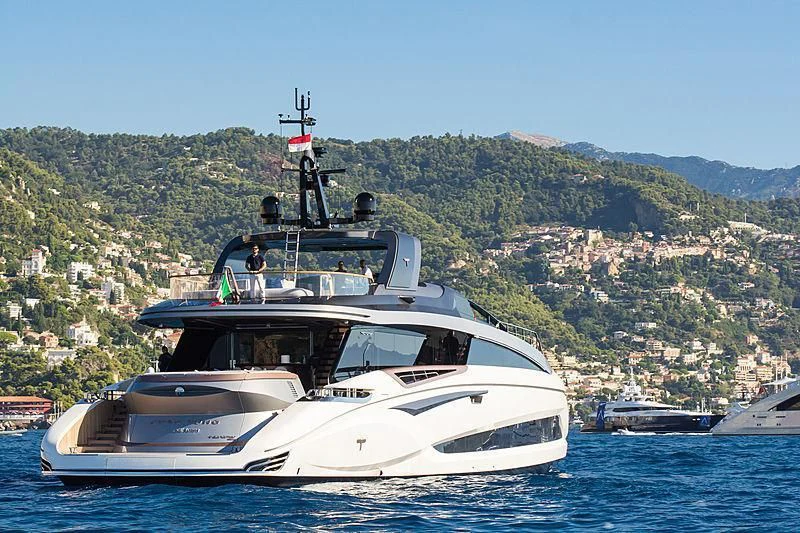 a boat in the water aboard LA VIE Yacht for Sale