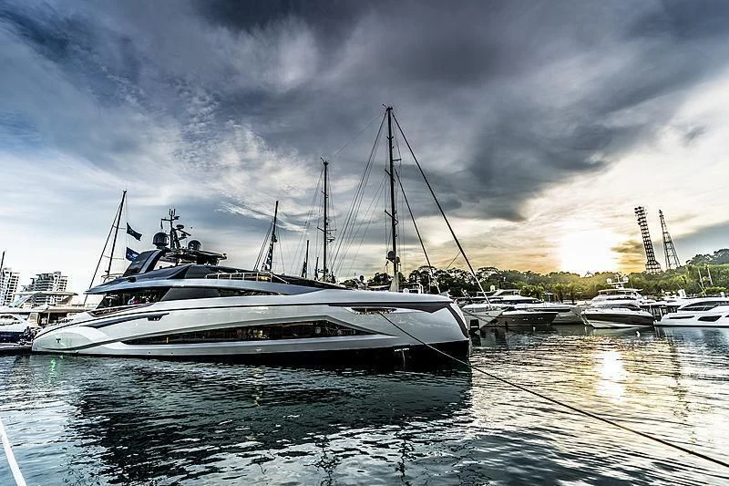 a boat in the water aboard LA VIE Yacht for Sale