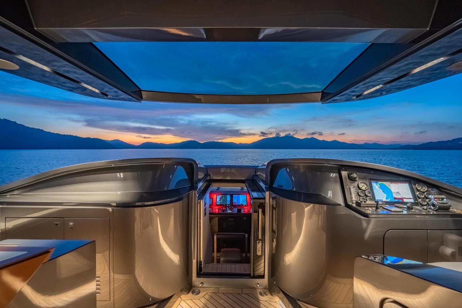 the inside of a car aboard LA VIE Yacht for Sale
