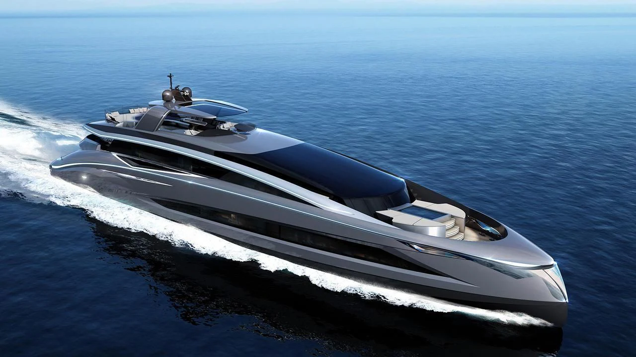 a white boat on the water aboard LA VIE Yacht for Sale