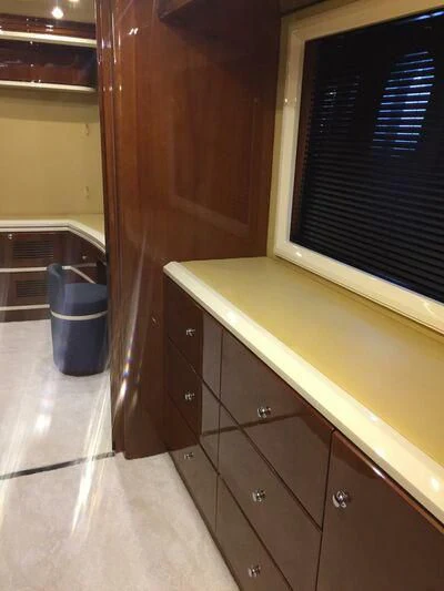 a room with a window and a sink aboard AEGINA Yacht for Sale