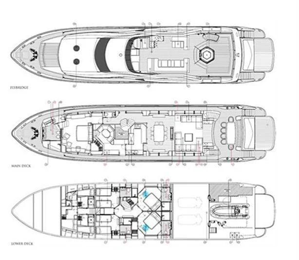 diagram, engineering drawing aboard YVONNE Yacht for Sale